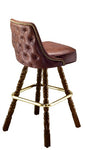 Studded Tufted Mediterranean Bar Stool