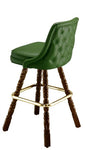 Rolled Tufted Mediterranean Bar Stool